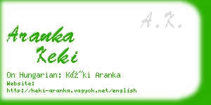 aranka keki business card